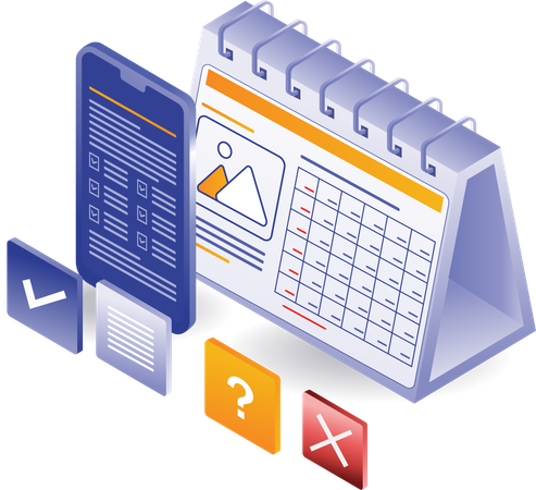 Kalender für die Checkliste zur Geschäftsplanungsdaten  Illustration