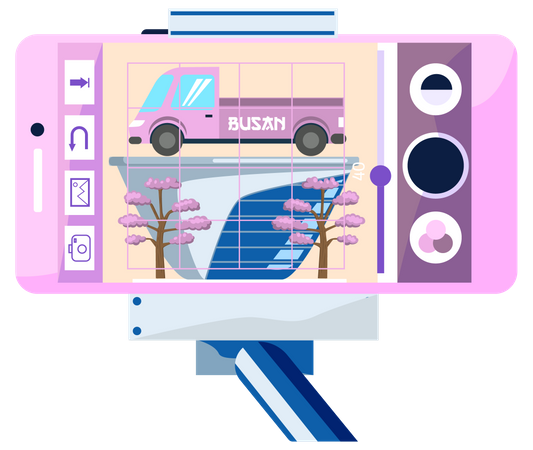 Geschäftspräsentation der besten Autos in Busan  Illustration