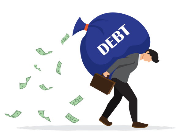 Geschäftsschulden  Illustration