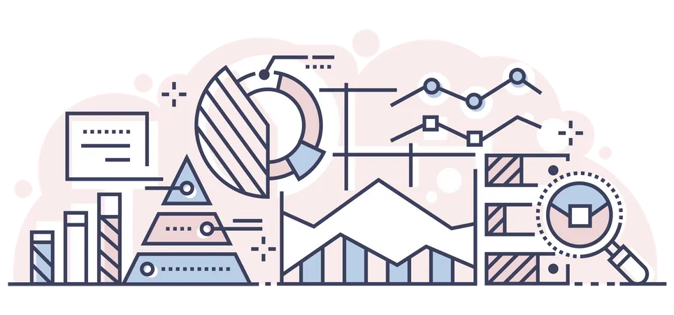 Analyse der Geschäftsstatistik  Illustration