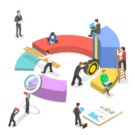 Analyse der Geschäftsstatistik  Illustration