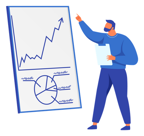 Analyse der Geschäftsstatistik  Illustration