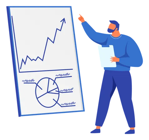 Analyse der Geschäftsstatistik  Illustration