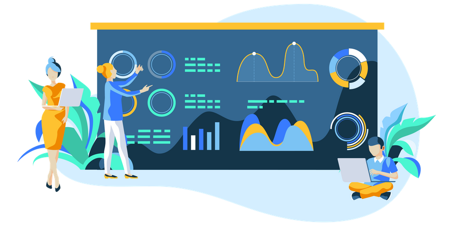 Analyse der Geschäftsstatistik  Illustration