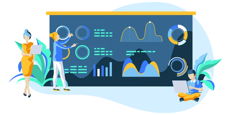 Analyse der Geschäftsstatistik  Illustration