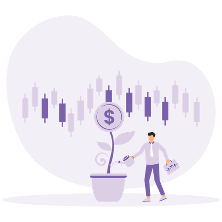 Analyse der Geschäftsstrategie an der Börse  Illustration