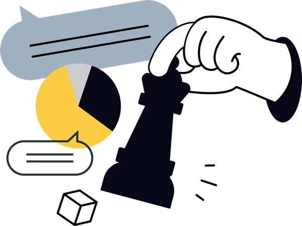Geschäftsstrategie und Chatanalyse  Illustration