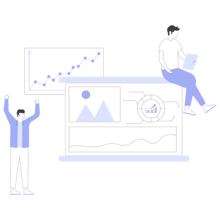 Geschäftsteam bei der Projektplanung  Illustration