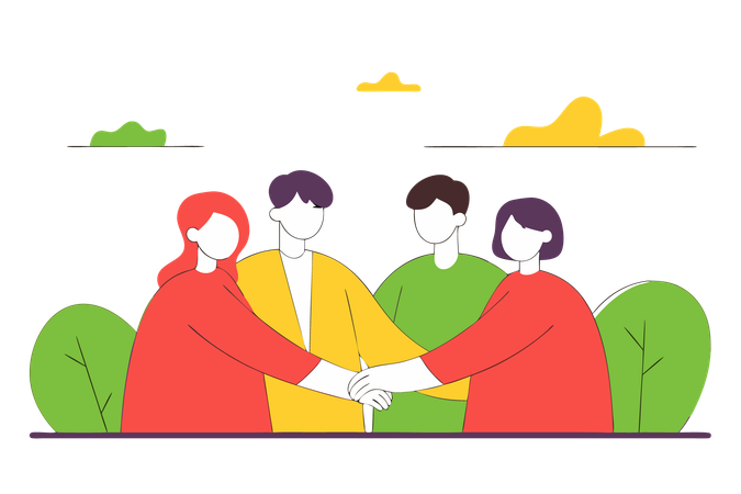 Geschäftsteam bei der Zusammenarbeit  Illustration