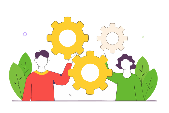 Geschäftsteam bei der Zusammenarbeit  Illustration