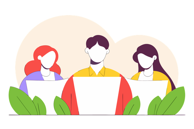 Geschäftsteam bei der Zusammenarbeit  Illustration