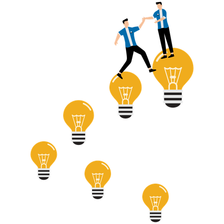 Geschäftsteam diskutiert kreative Ideen in Besprechung  Illustration