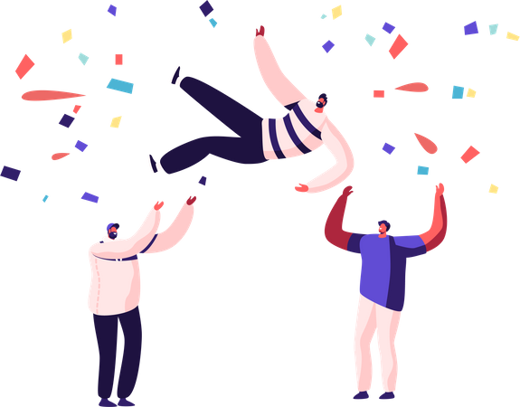 Geschäftsteam feiert Erfolg  Illustration