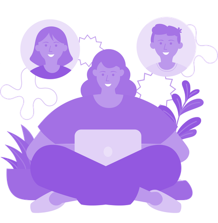 Geschäftsteam bei Online-Meeting  Illustration