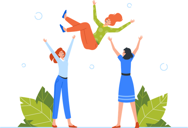 Geschäftsteam hat Ziel erreicht  Illustration