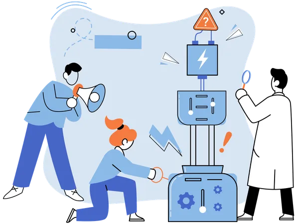 Geschäftsteam löst komplexes Problem  Illustration