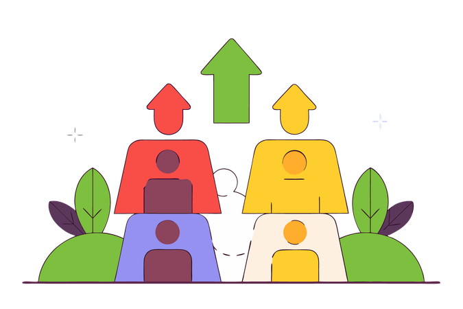 Geschäftsteam mit Erfolg  Illustration