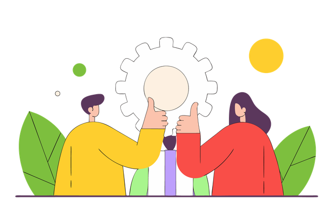 Geschäftsteam mit Erfolg  Illustration