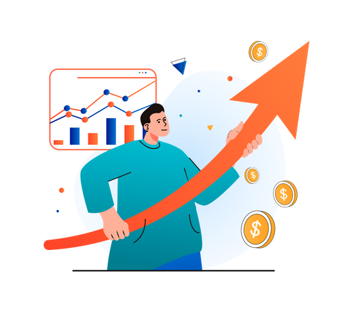 Strategie für Unternehmenswachstum  Illustration