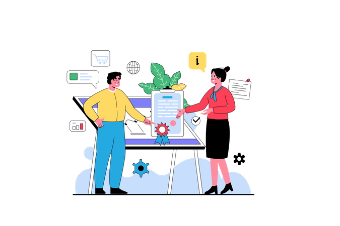 Geschäftszertifikat  Illustration