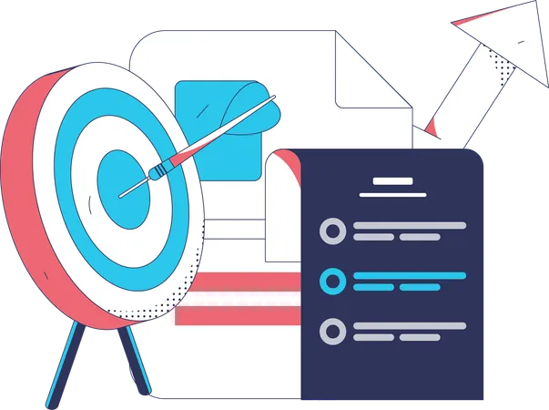 Geschäftsziel mit Marketinganalyse  Illustration