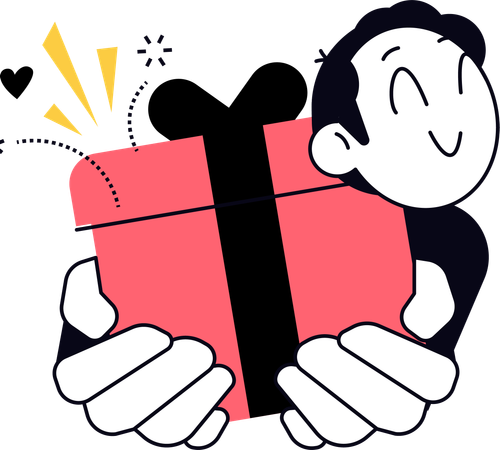 Geschenk überbringen  Illustration