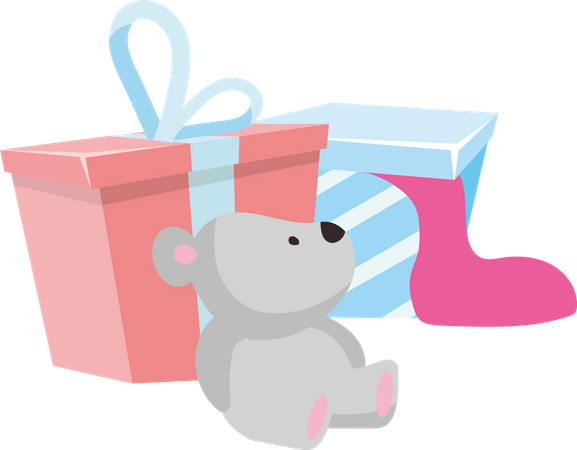 Geschenke verpacken zum Kindergeburtstag  Illustration