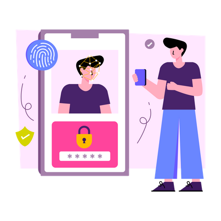 Gesichts-ID-Sicherheit  Illustration