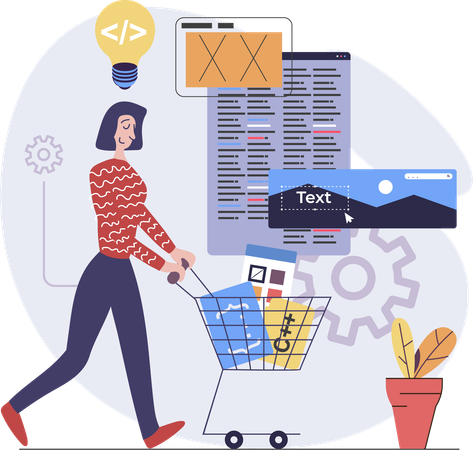 Gestaltung einer E-Commerce-Shopping-Website  Illustration