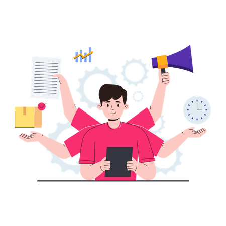 Gestão de marketing empresarial  Ilustração
