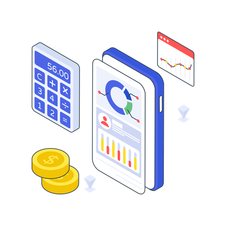 Gestão financeira móvel  Ilustração