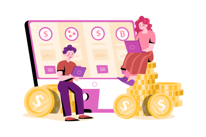 Gestão financeira on-line  Illustration