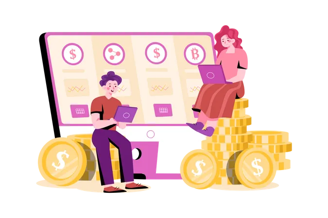 Gestão financeira on-line  Ilustração