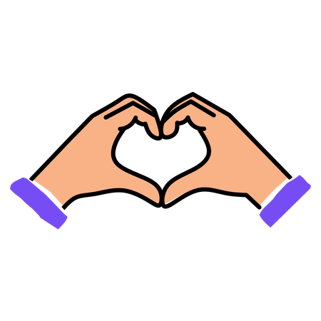 Geste en forme de coeur  Illustration