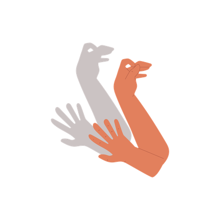 Gestes de la main montrant un oiseau  Illustration