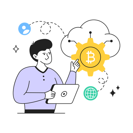 Gestion des bitcoins dans le cloud  Illustration