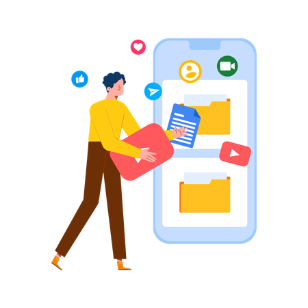Gestión de archivos digitales para aplicaciones  Ilustración