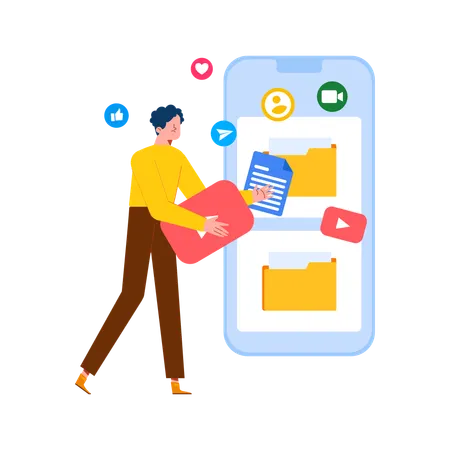 Gestión de archivos digitales para aplicaciones  Ilustración