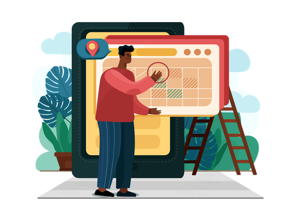 Gestión de horarios en línea  Ilustración