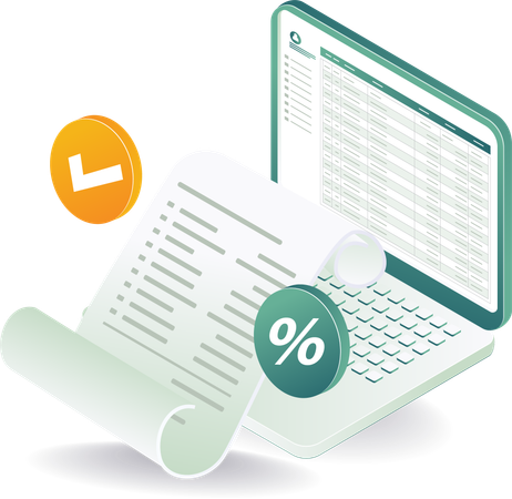 Gestión de informes y análisis de datos en línea  Ilustración