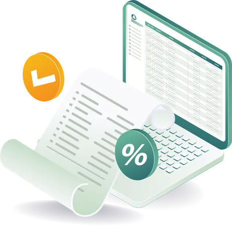 Gestión de informes y análisis de datos en línea  Ilustración