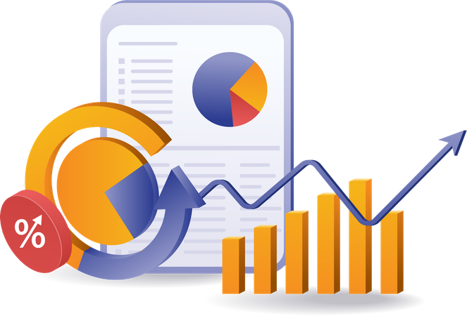 Analyse des performances en pourcentage de la gestion de la croissance de l'entreprise  Illustration