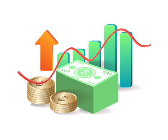 Gestión del análisis financiero empresarial exitoso.  Ilustración