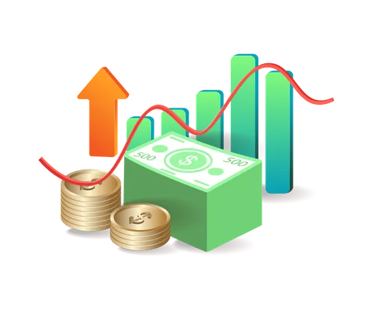 Gestión del análisis financiero empresarial exitoso.  Ilustración