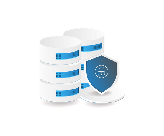 Gestión de seguridad del servidor de bases de datos.  Ilustración