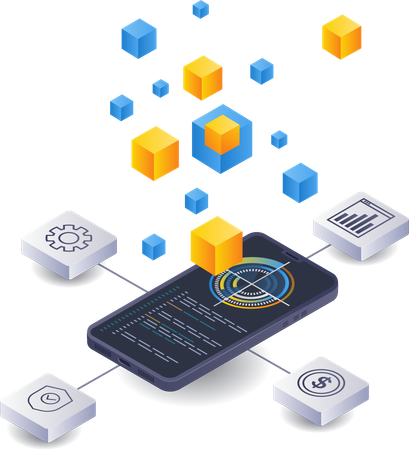 Contrôle du réseau blockchain de gestion des smartphones  Illustration