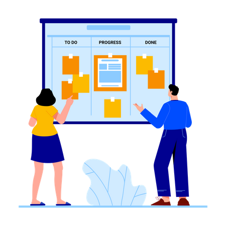 Gestión de tareas empresariales  Ilustración