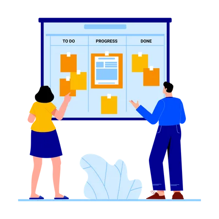 Gestión de tareas empresariales  Ilustración