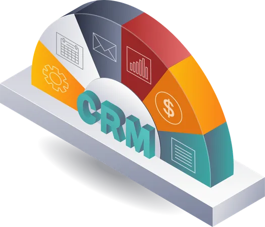 Gestión del sistema CRM para el crecimiento empresarial  Ilustración