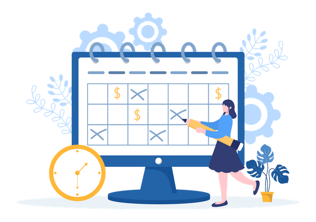 Gestión y planificación del tiempo Horario  Illustration